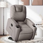vidaXL Fotoliu rabatabil cu ridicare pe verticală, gri taupe, textil vidaXL Fotoliu rabatabil cu ridicare pe verticală, gri taupe, textil