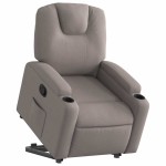 vidaXL Fotoliu rabatabil cu ridicare pe verticală, gri taupe, textil vidaXL Fotoliu rabatabil cu ridicare pe verticală, gri taupe, textil