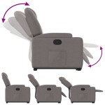 vidaXL Fotoliu rabatabil cu ridicare pe verticală, gri taupe, textil vidaXL Fotoliu rabatabil cu ridicare pe verticală, gri taupe, textil