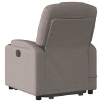 vidaXL Fotoliu rabatabil de masaj cu ridicare, gri taupe, textil