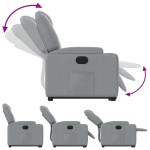 vidaXL Fotoliu electric rabatabil cu ridicare, gri deschis, textil