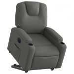 vidaXL Fotoliu electric rabatabil cu ridicare, gri închis, textil