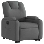 vidaXL Fotoliu electric rabatabil cu ridicare, gri închis, textil