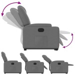vidaXL Fotoliu electric rabatabil cu ridicare, gri închis, textil