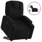 vidaXL Fotoliu electric rabatabil cu ridicare, negru, textil