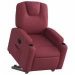 vidaXL Fotoliu electric rabatabil cu ridicare, roșu vin, textil