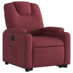 vidaXL Fotoliu electric rabatabil cu ridicare, roșu vin, textil