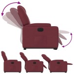 vidaXL Fotoliu electric rabatabil cu ridicare, roșu vin, textil