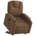 vidaXL Fotoliu electric rabatabil cu ridicare, maro, textil