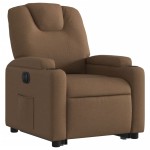 vidaXL Fotoliu electric rabatabil cu ridicare, maro, textil