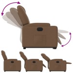 vidaXL Fotoliu electric rabatabil cu ridicare, maro, textil