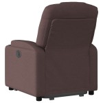 vidaXL Fotoliu electric rabatabil cu ridicare, maro închis, textil