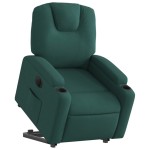 vidaXL Fotoliu electric rabatabil cu ridicare, verde închis, textil