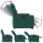 vidaXL Fotoliu electric rabatabil cu ridicare, verde închis, textil