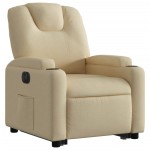 vidaXL Fotoliu electric rabatabil cu ridicare, crem, textil