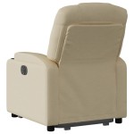 vidaXL Fotoliu electric rabatabil cu ridicare, crem, textil