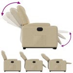 vidaXL Fotoliu electric rabatabil cu ridicare, crem, textil