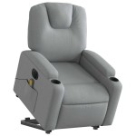 vidaXL Fotoliu electric masaj rabatabil cu ridicare, gri închis textil
