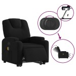 vidaXL Fotoliu electric de masaj rabatabil cu ridicare, negru, textil