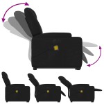 vidaXL Fotoliu electric de masaj rabatabil cu ridicare, negru, textil
