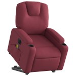 vidaXL Fotoliu de masaj electric rabatabil cu ridicare roșu vin textil