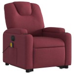 vidaXL Fotoliu de masaj electric rabatabil cu ridicare roșu vin textil