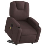 vidaXL Fotoliu electric masaj rabatabil cu ridicare maro închis textil vidaXL Fotoliu electric masaj rabatabil cu ridicare maro închis textil
