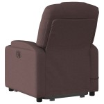 vidaXL Fotoliu electric masaj rabatabil cu ridicare maro închis textil vidaXL Fotoliu electric masaj rabatabil cu ridicare maro închis textil