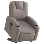 vidaXL Fotoliu electric masaj rabatabil cu ridicare, gri taupe, textil