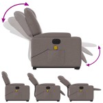 vidaXL Fotoliu electric masaj rabatabil cu ridicare, gri taupe, textil