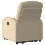 vidaXL Fotoliu electric de masaj rabatabil cu ridicare, crem, textil vidaXL Fotoliu electric de masaj rabatabil cu ridicare, crem, textil