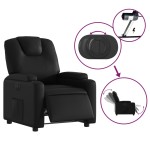 vidaXL Fotoliu rabatabil electric, negru, piele ecologică vidaXL Fotoliu rabatabil electric, negru, piele ecologică