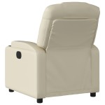 vidaXL Fotoliu rabatabil electric, crem, piele ecologică