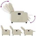 vidaXL Fotoliu rabatabil electric, crem, piele ecologică