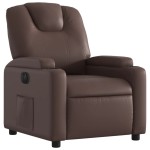 vidaXL Fotoliu rabatabil electric, maro, piele ecologică