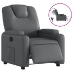 vidaXL Fotoliu rabatabil electric, gri, piele ecologică