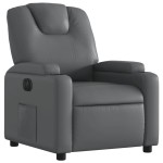 vidaXL Fotoliu rabatabil electric, gri, piele ecologică