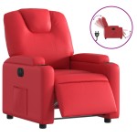 vidaXL Fotoliu rabatabil electric, roșu, piele ecologică