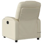vidaXL Fotoliu electric de masaj rabatabil, crem, piele ecologică