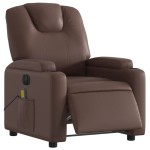 vidaXL Fotoliu electric de masaj rabatabil, maro, piele ecologică