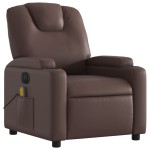 vidaXL Fotoliu electric de masaj rabatabil, maro, piele ecologică