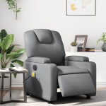 vidaXL Fotoliu de masaj electric rabatabil, gri, piele ecologică vidaXL Fotoliu de masaj electric rabatabil, gri, piele ecologică