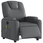 vidaXL Fotoliu de masaj electric rabatabil, gri, piele ecologică vidaXL Fotoliu de masaj electric rabatabil, gri, piele ecologică