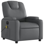 vidaXL Fotoliu de masaj electric rabatabil, gri, piele ecologică vidaXL Fotoliu de masaj electric rabatabil, gri, piele ecologică