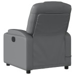 vidaXL Fotoliu de masaj electric rabatabil, gri, piele ecologică vidaXL Fotoliu de masaj electric rabatabil, gri, piele ecologică