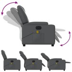 vidaXL Fotoliu de masaj electric rabatabil, gri, piele ecologică vidaXL Fotoliu de masaj electric rabatabil, gri, piele ecologică