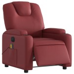 vidaXL Fotoliu de masaj electric rabatabil, roșu vin, piele ecologică