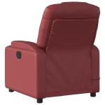 vidaXL Fotoliu de masaj electric rabatabil, roșu vin, piele ecologică