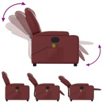 vidaXL Fotoliu de masaj electric rabatabil, roșu vin, piele ecologică