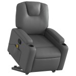 vidaXL Fotoliu rabatabil cu ridicare, gri, piele ecologică vidaXL Fotoliu rabatabil cu ridicare, gri, piele ecologică